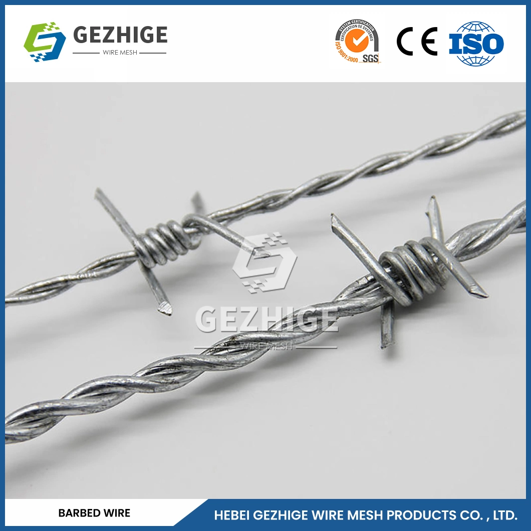 Gezhige Iron Barbed Wire Wholesaler 14× 15 Anti-Climbing Barbed Wire China 12X12 Wire Gauge 400 Meters Barbed Wire