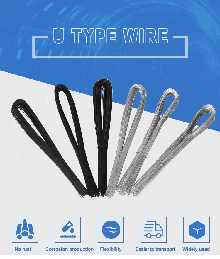 High Quality OEM 0.8mm 2 mm Electro Galvanized U Type Tie Iron Wire Binding Wire