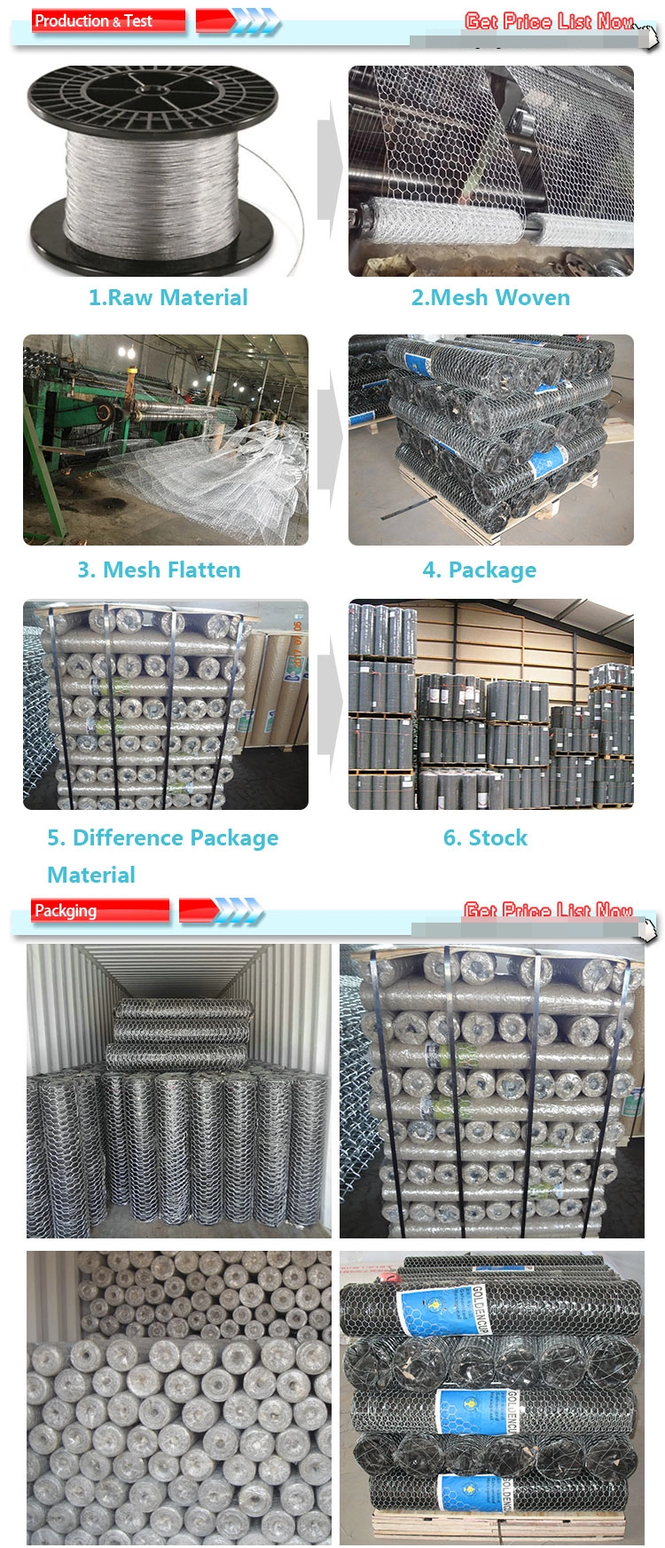 Factory Price Galvanized Hexagonal Chicken Wire Mesh for Fence and Plastering