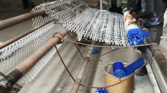 Fio de 2,5 mm 50X50 Diamond Mesh Galvanizado a quente 6 pés Elo de corrente Cerca de arame de ferro Cerca de elo de corrente revestida de PVC Esgrima Rolos de 50 pés