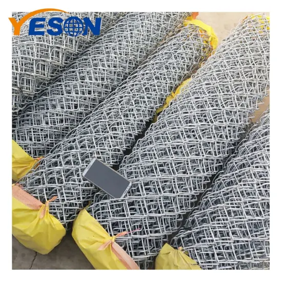 9g e 10g Arame 50X50 Diamond Mesh Galvanizado a Quente 6' Elo de Corrente Cerca de Arame de Ferro/Elo de Corrente Revestida em PVC Esgrima Rolos de 50FT